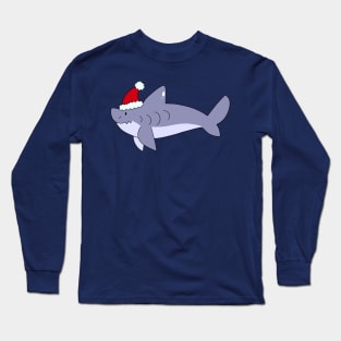 Santa Hat Shark Long Sleeve T-Shirt